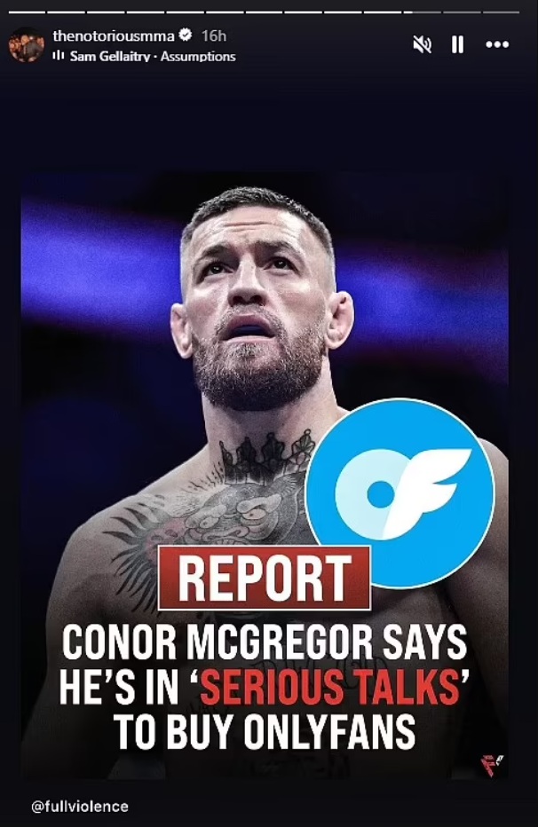 Preview Легенда UFC Конор МакГрегор ведет серьезные переговоры о покупке OnlyFans – платформы стоимостью £6 миллиардов