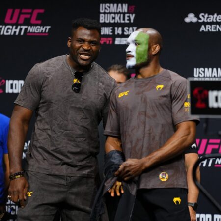 Неожиданное появление Фрэнсиса Нганну на UFC Atlanta в поддержку Камару Усмана