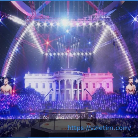 UFC в Белом доме: грандиозная 27-метровая инсталляция